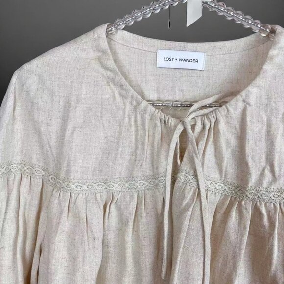 NWT Lost+Wander Easy Breezy Shirt Oatmeal - Picture 3 of 4